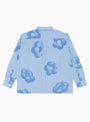 Flowers Stripe Shirt Blue & White PAWA SPEED SPORTS (back) at Couverture & The Garbstore