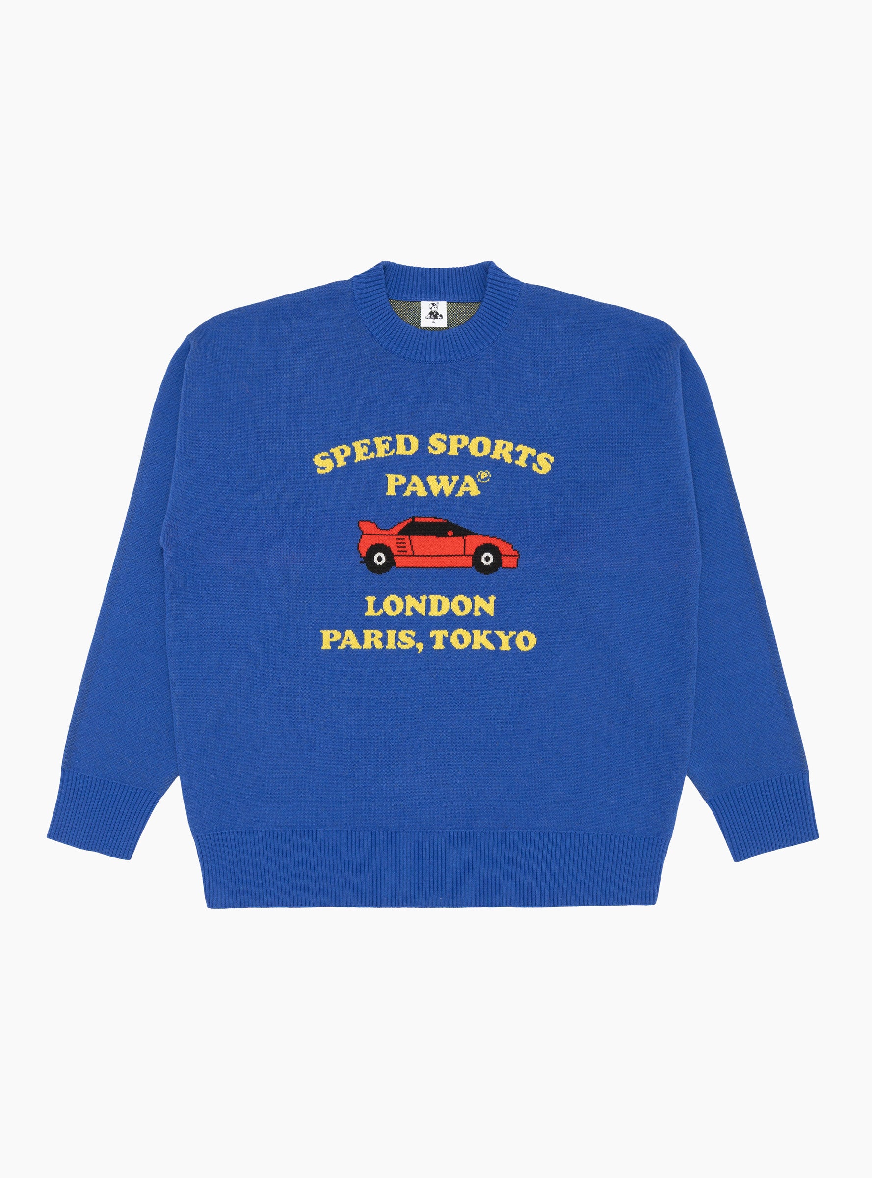 AZ-1 Tour Knit Sweater Navy PAWA SPEED SPORTS (front) at Couverture & The Garbstore