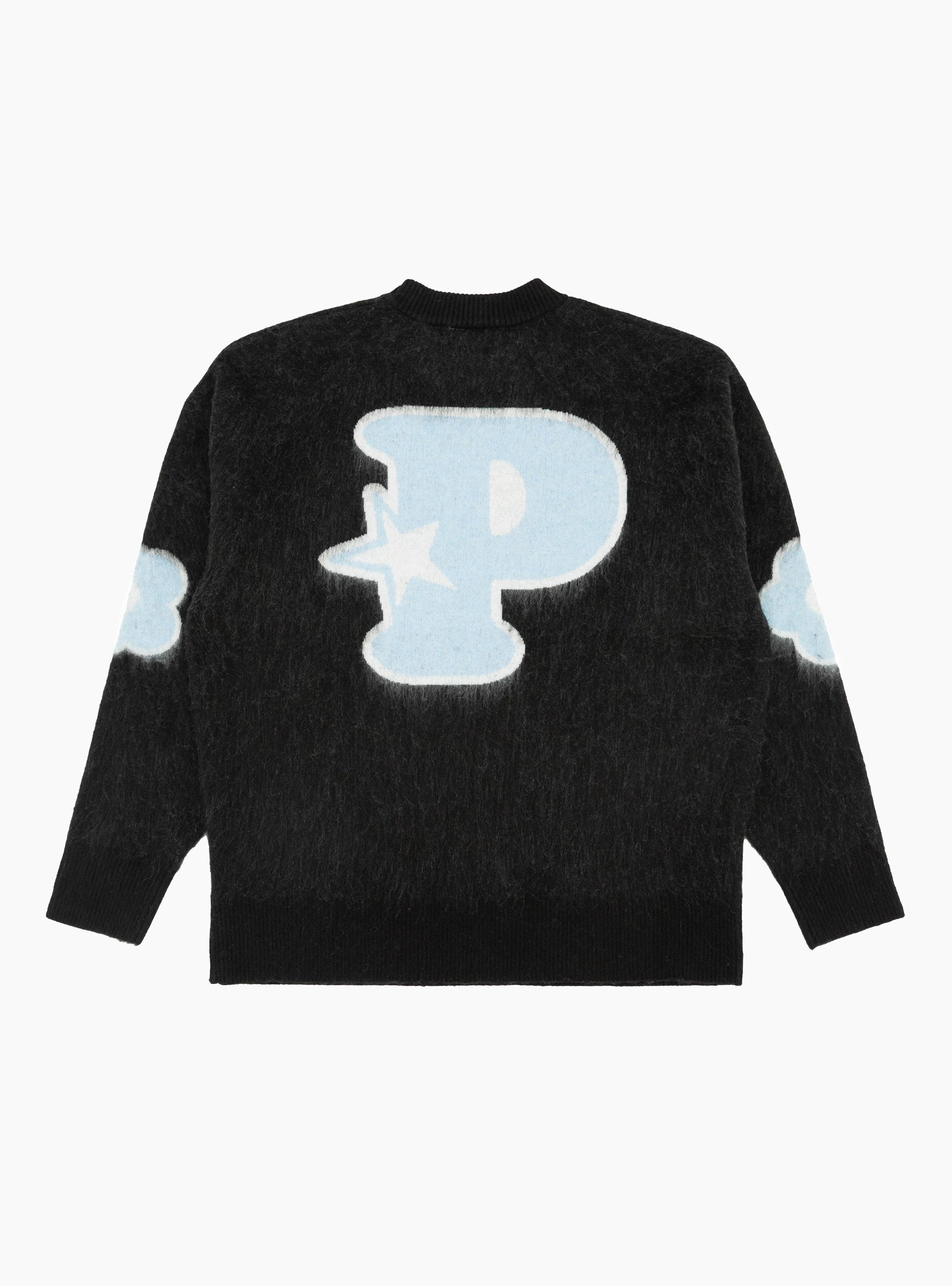 P Star Brushed Knit Sweater Grey PAWA SPEED SPORTS (back) at Couverture & The Garbstore