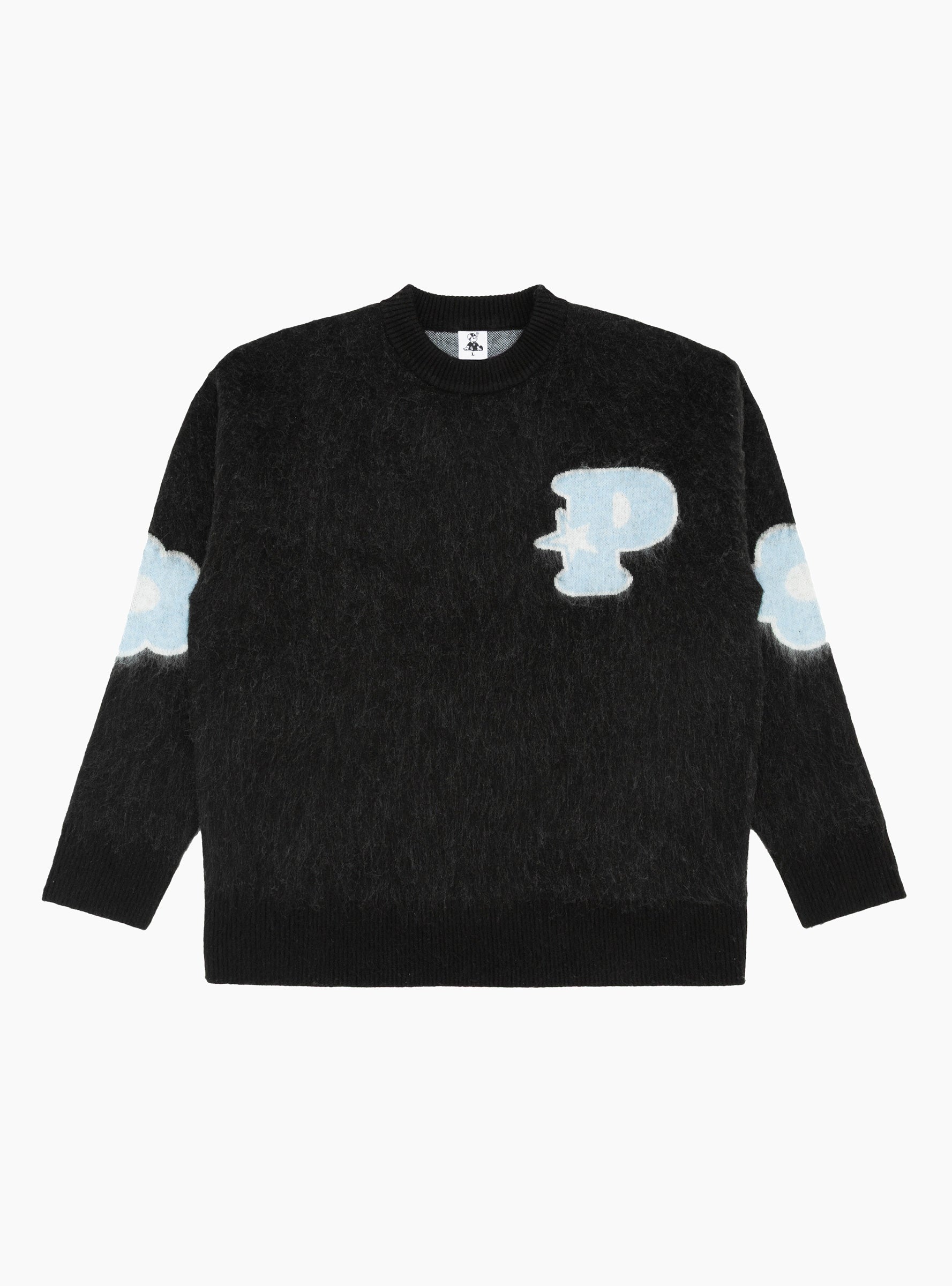 P Star Brushed Knit Sweater Grey PAWA SPEED SPORTS (front) at Couverture & The Garbstore