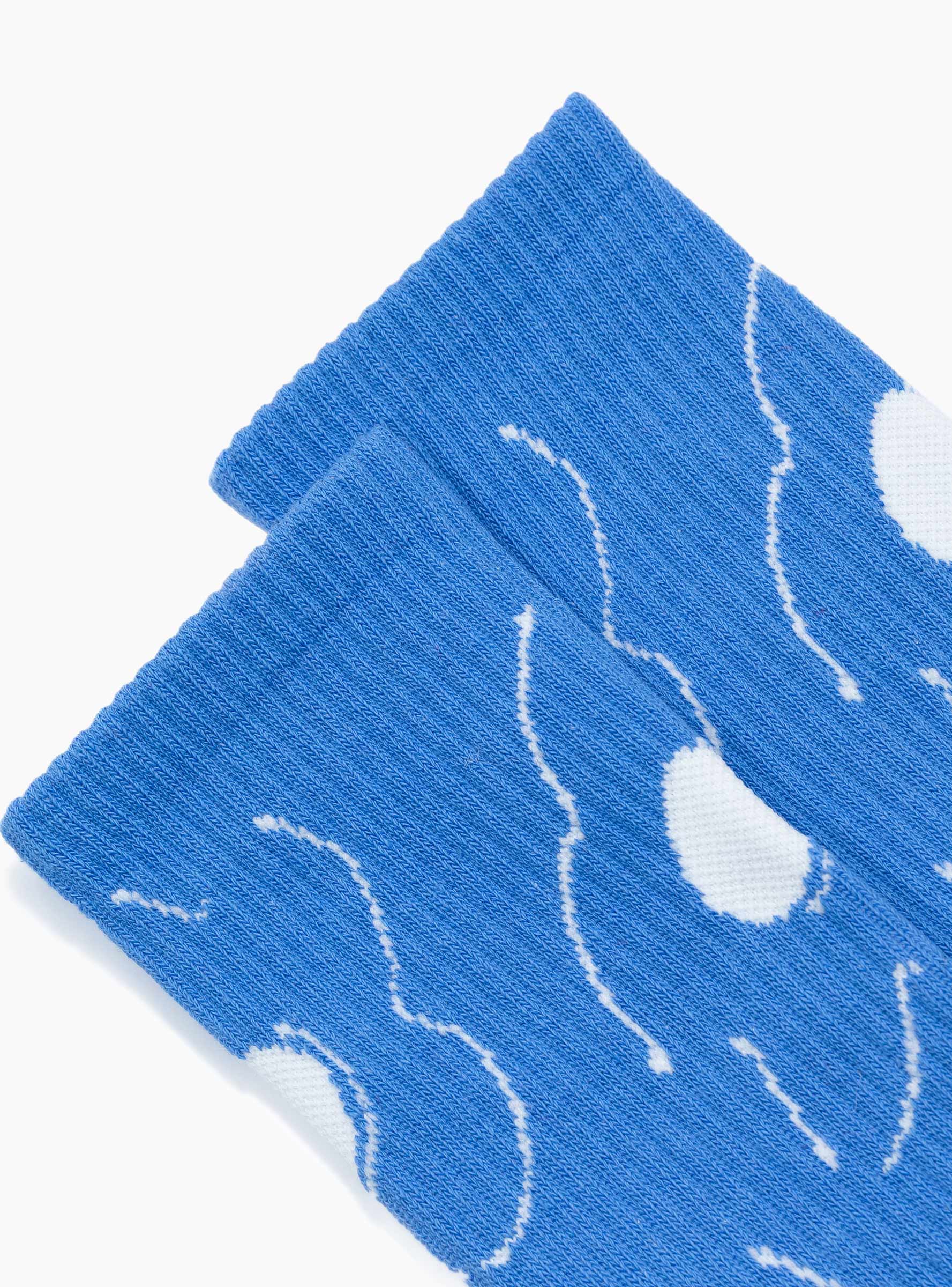 Flowers Socks Bleu Azur PAWA SPEED SPORTS (detail) at Couverture & The Garbstore