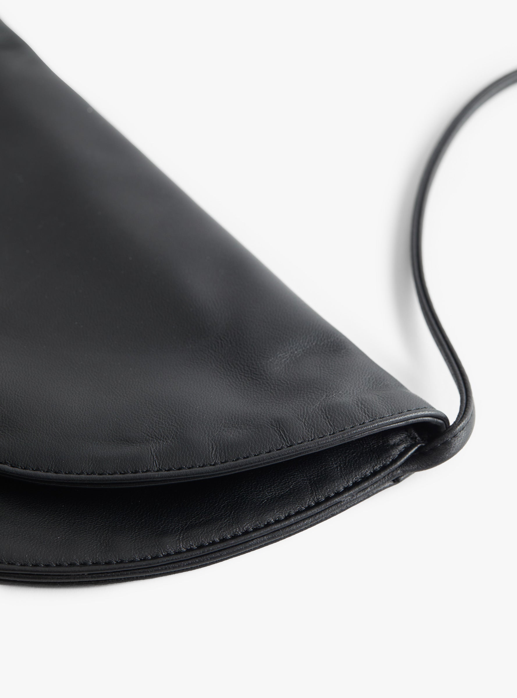 Soft Crescent Crossbody Bag Black Black Modern Weaving (strap closeup) at Couverture & The Garbstore