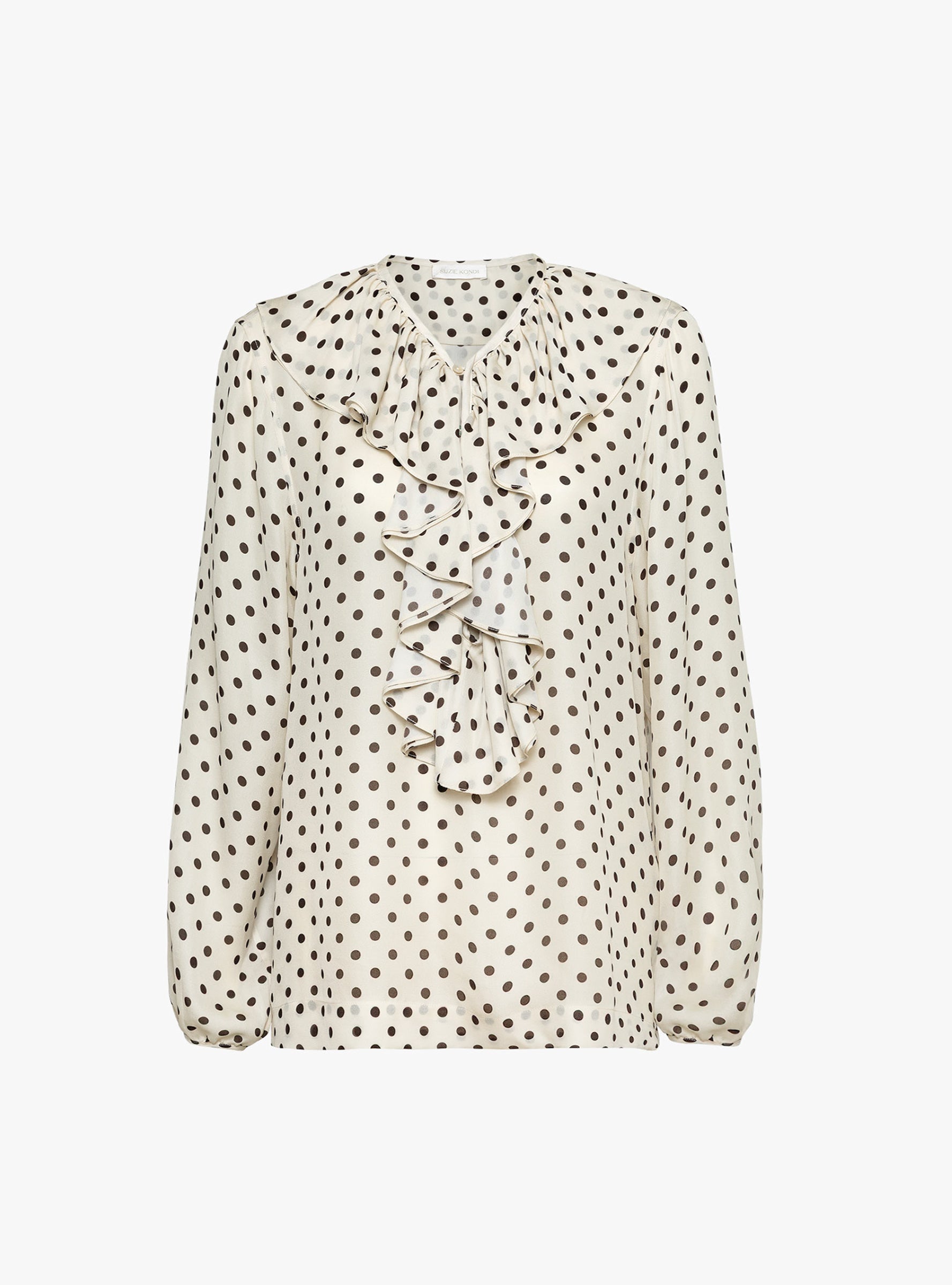 Rina Shirt Ivory and Walnut Ivory and Walnut Suzie Kondi (ghost front) at Couverture & The Garbstore