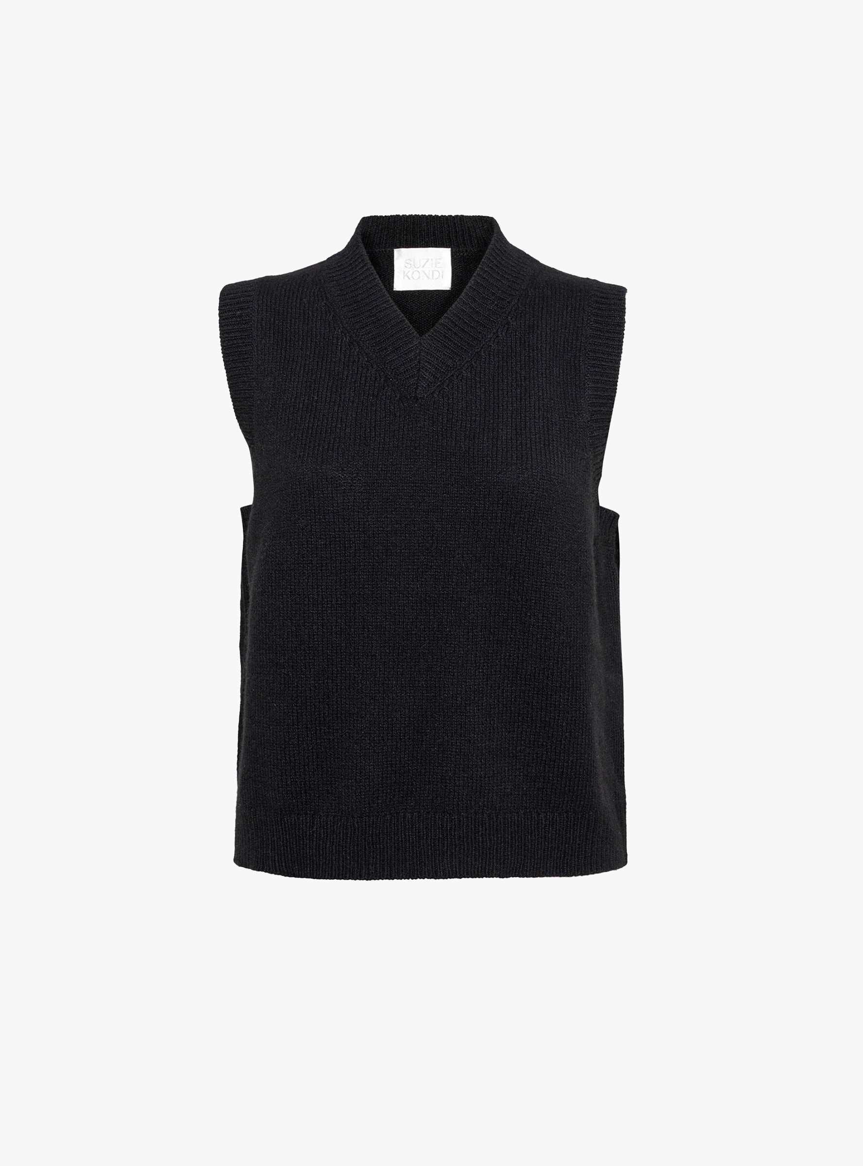 Nico Knit Vest Black Black Suzie Kondi (ghost front) at Couverture & The Garbstore