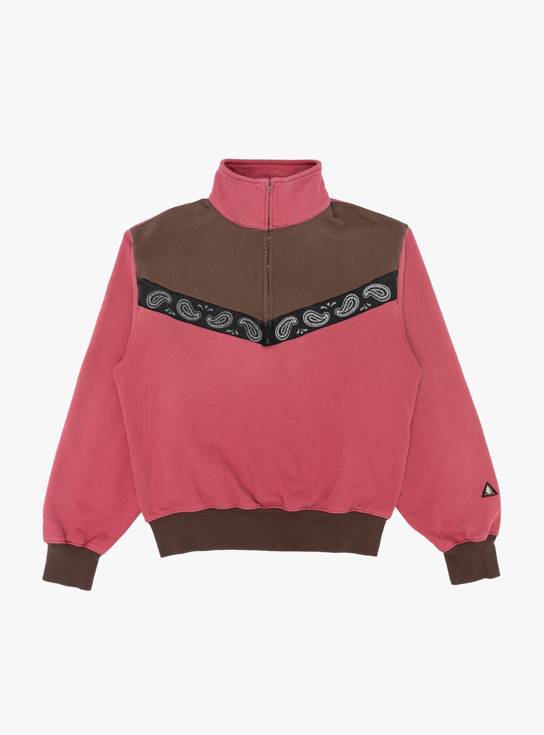 2 Tone Pecos Paisley Half Zip Two Tone KAPITAL (front) at Couverture & The Garbstore