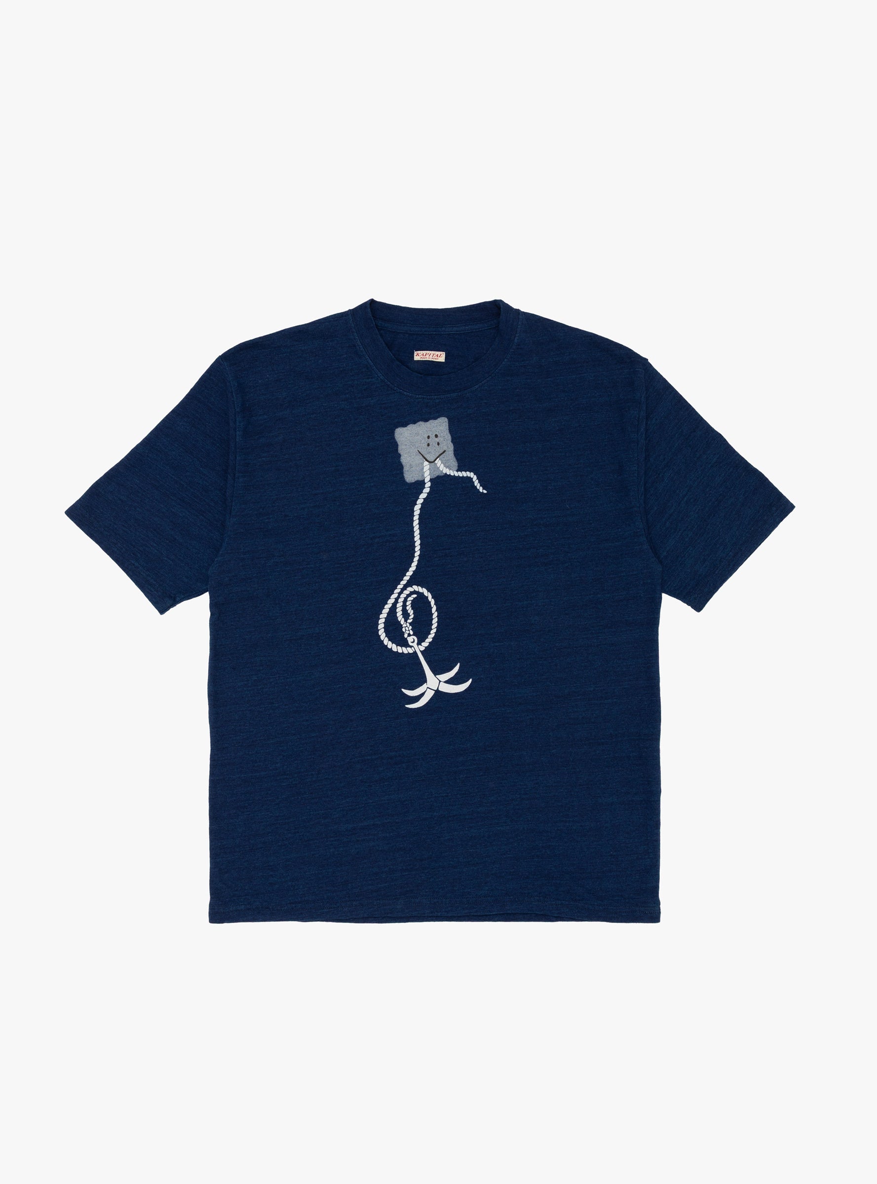 Peckish Anchor Jersey Crew Indigo KAPITAL (front) at Couverture & The Garbstore