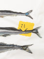 Peckish Saury Jersey Crew White KAPITAL (print detail) at Couverture & The Garbstore