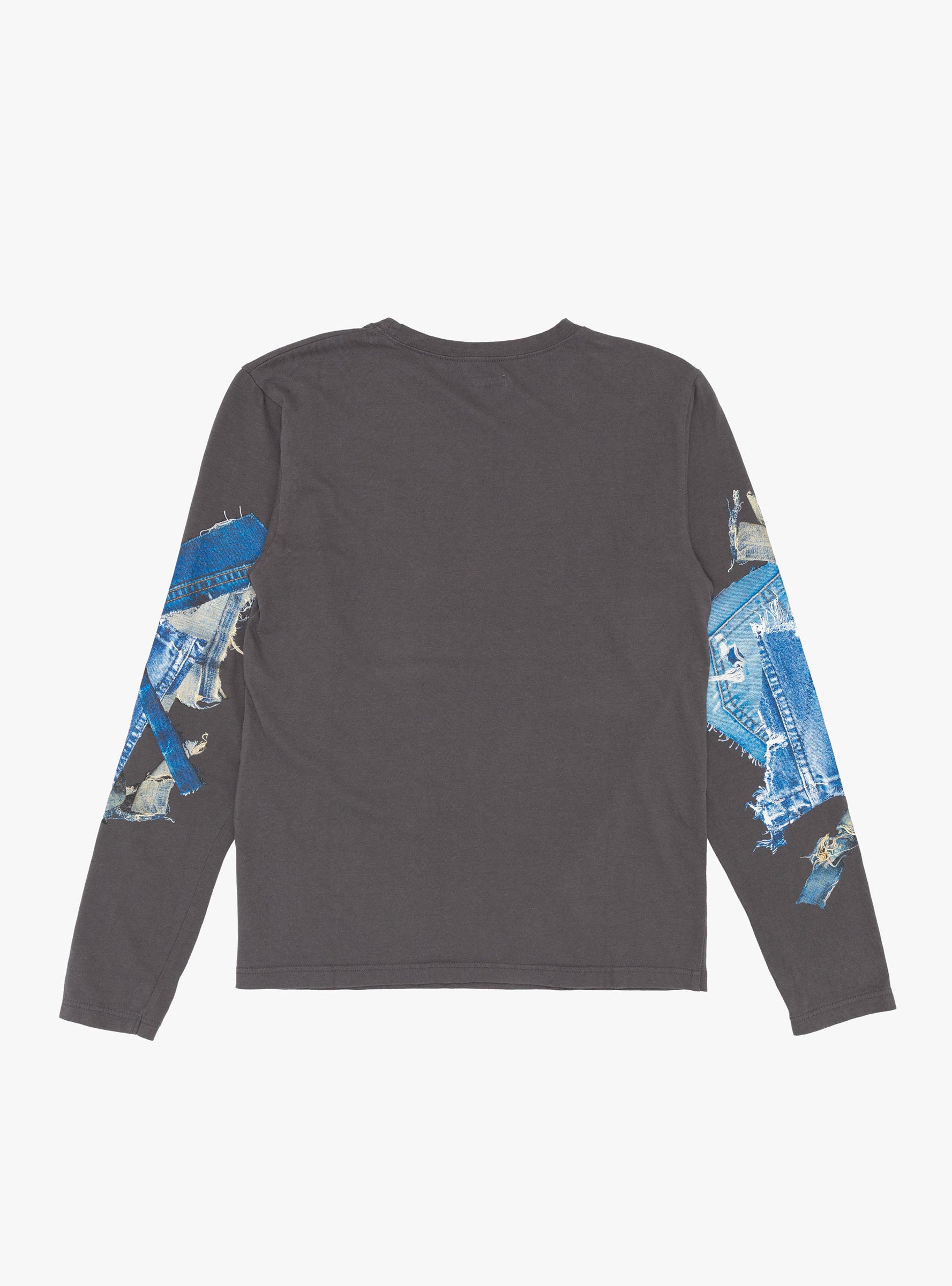 Jersey Crew Neck (Denim Face Print) Black KAPITAL (back) at Couverture & The Garbstore