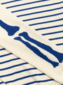 12G Panel Stripe Crew Sweater(BONE) Ecru & Blue KAPITAL (arm print) at Couverture & The Garbstore