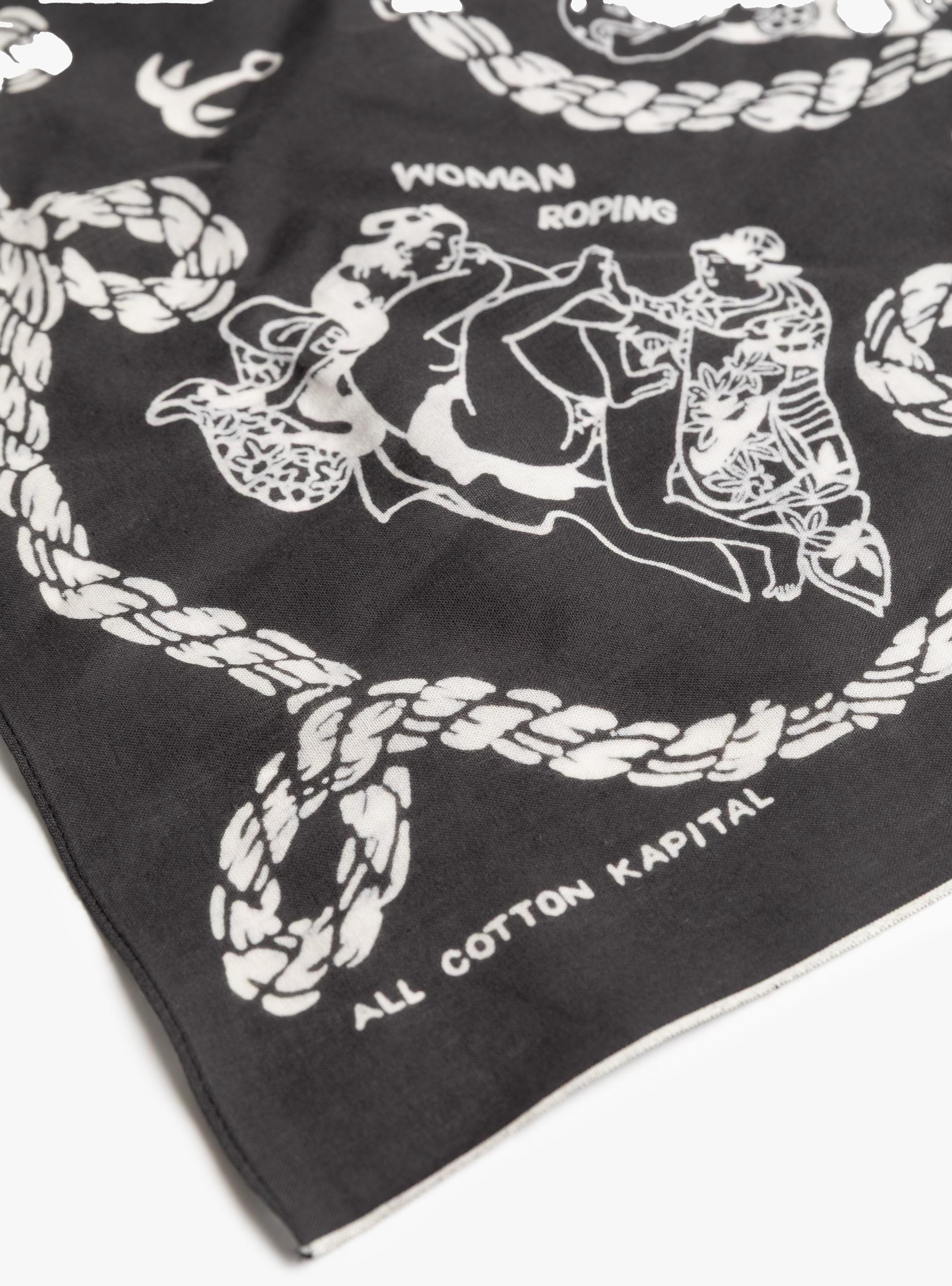 Fastcolour Bandana (Sneak Anchor) Black KAPITAL (print detail) at Couverture & The Garbstore