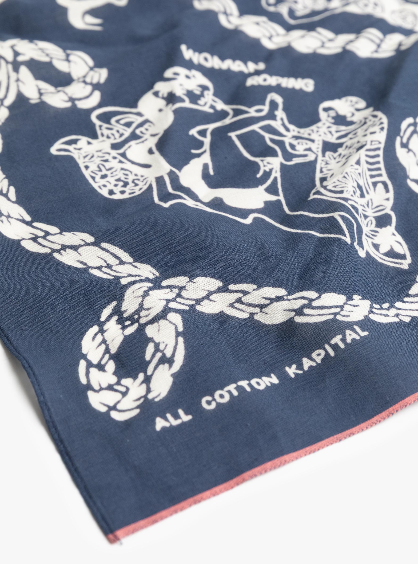Fastcolour Bandana (Sneak Anchor) Navy KAPITAL (print detail) at Couverture & The Garbstore