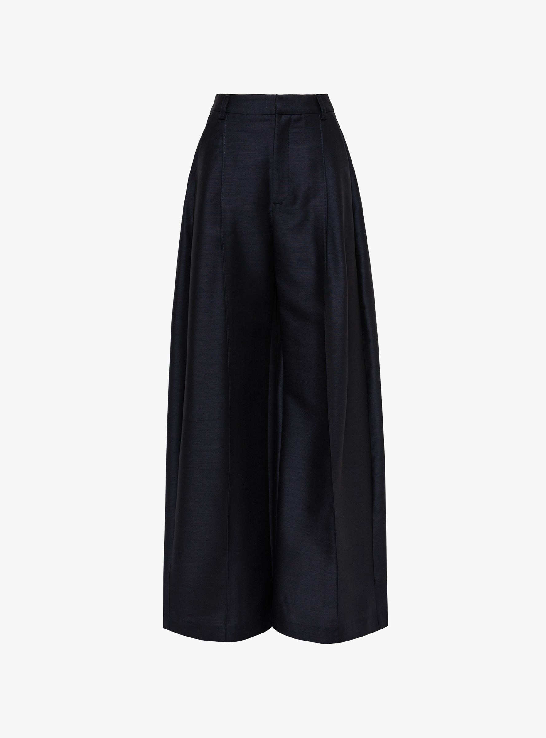Pleated Wide Trouser Dark Navy Dark Navy Sefr (ghost front) at Couverture & The Garbstore