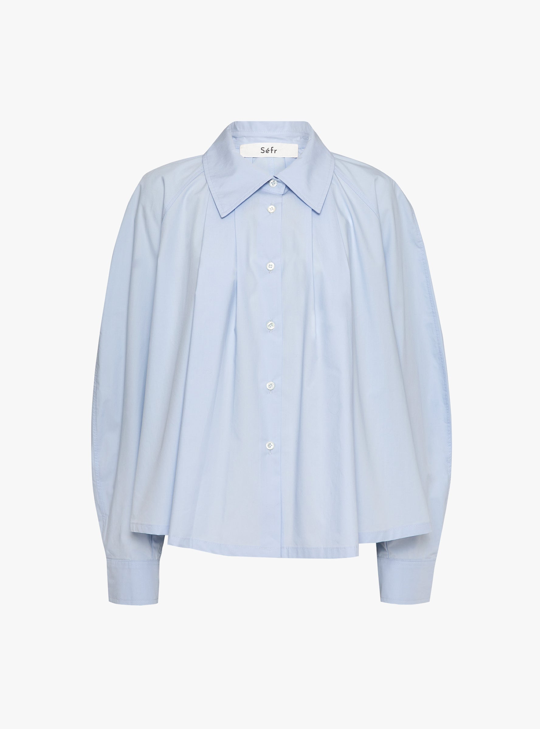 Pleated Shirt Light Blue Light Blue Sefr (ghost front) at Couverture & The Garbstore