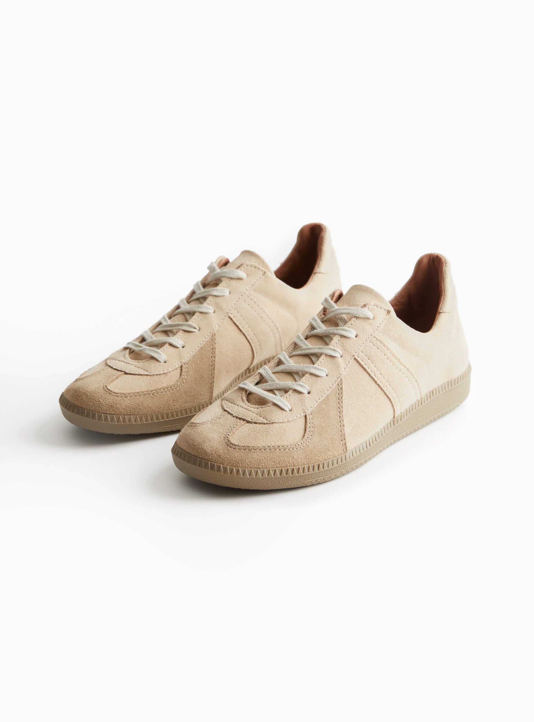 W German Military Trainers 1700S Beige Suede Beige Suede Reproduction of Found (frobt view) at Couverture & The Garbstore