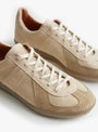 W German Military Trainers 1700S Beige Suede Beige Suede Reproduction of Found (lace detail) at Couverture & The Garbstore