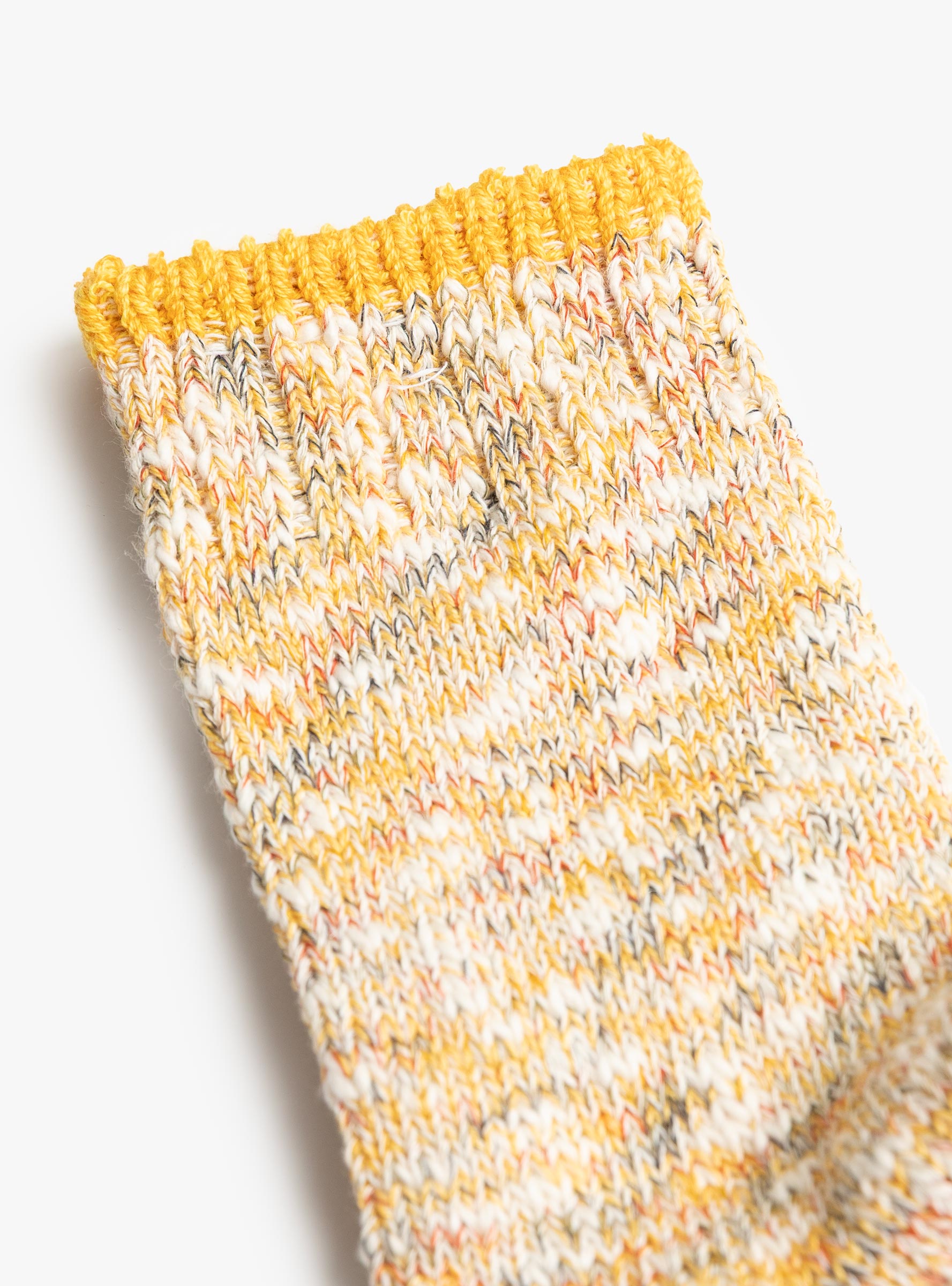 Six Colour Twister Switching Socks Yellow MAUNA KEA (fabric detail) at Couverture & The Garbstore