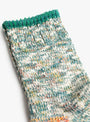 Six Colour Twister Switching Socks Green MAUNA KEA (fabric detail) at Couverture & The Garbstore