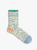 Six Colour Twister Switching Socks Green MAUNA KEA (top view) at Couverture & The Garbstore
