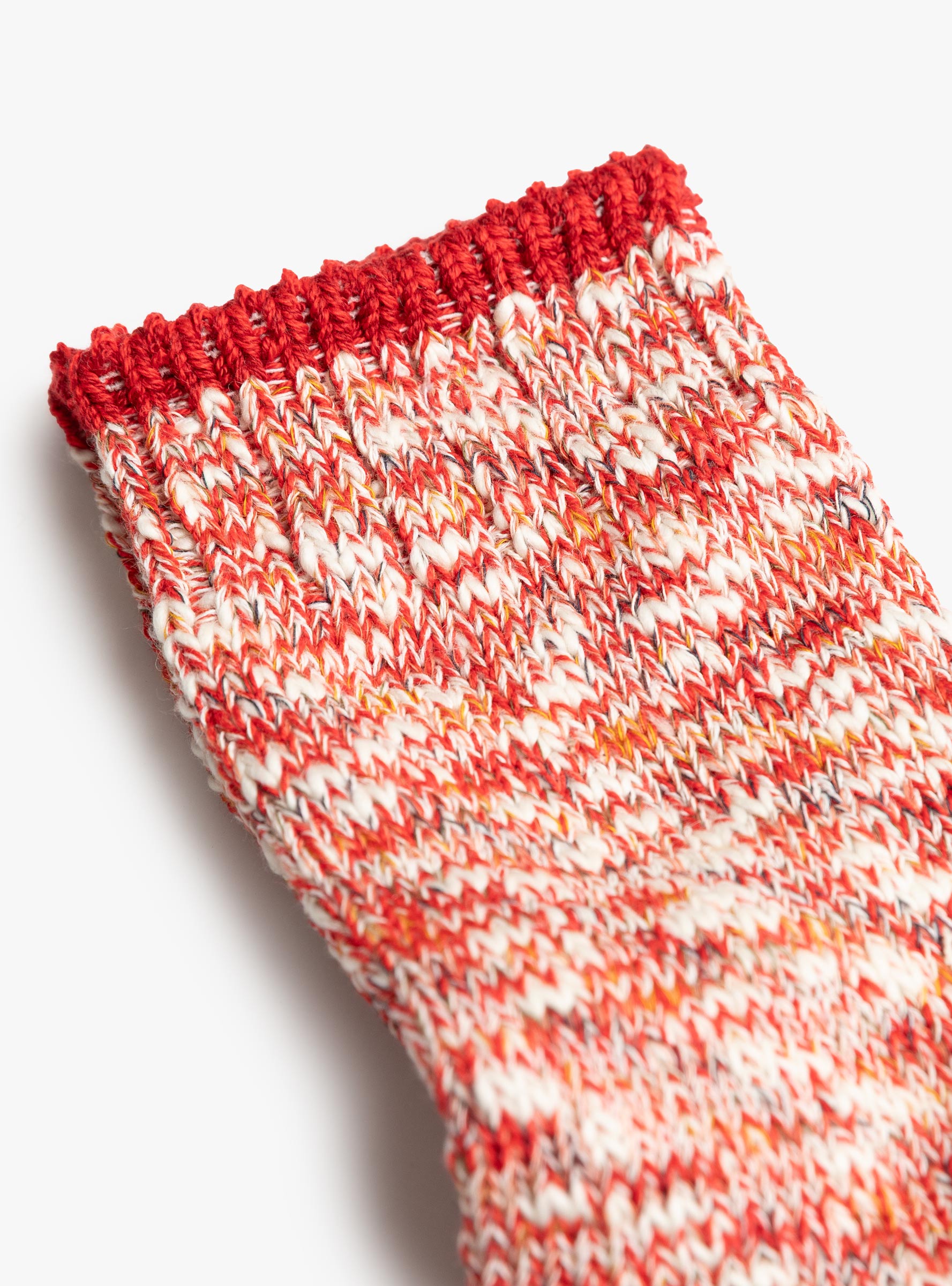 Six Colour Twister Switching Socks Red MAUNA KEA (fabric detail) at Couverture & The Garbstore
