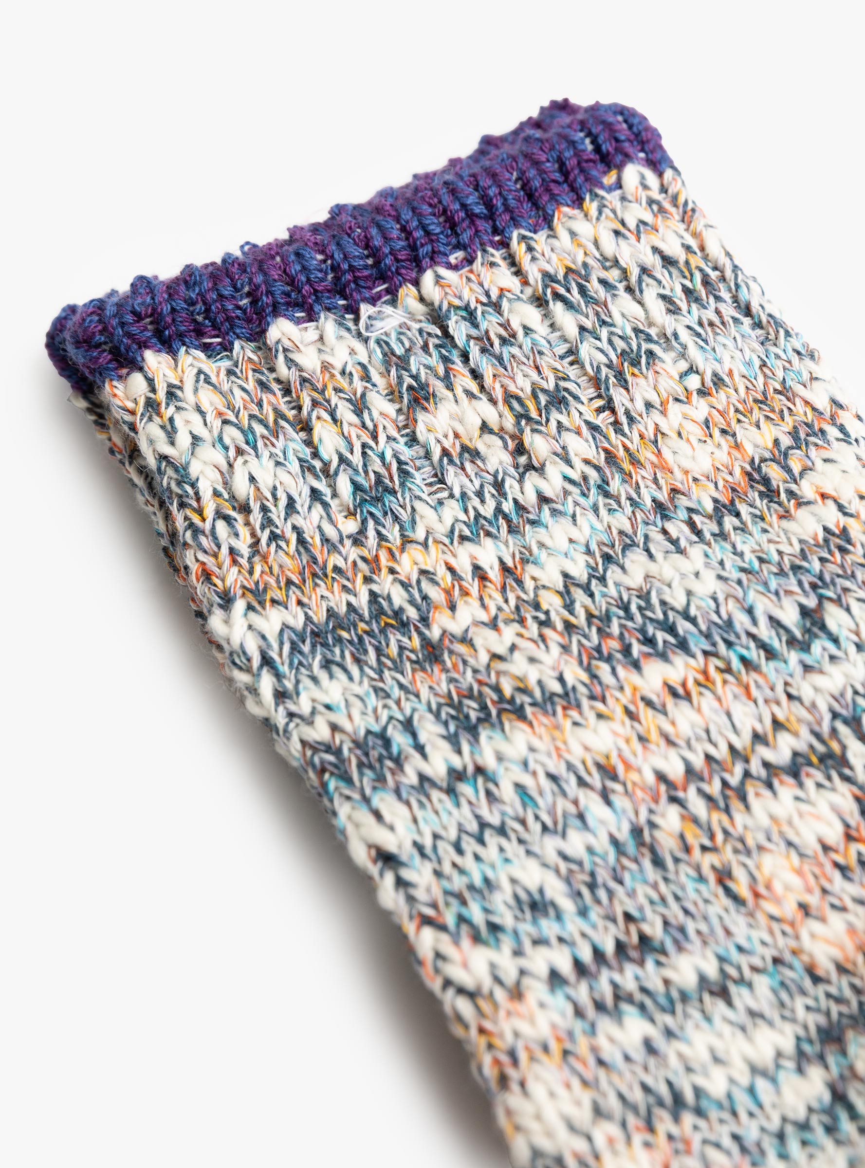 Six Colour Twister Switching Socks Navy MAUNA KEA (fabric detail) at Couverture & The Garbstore