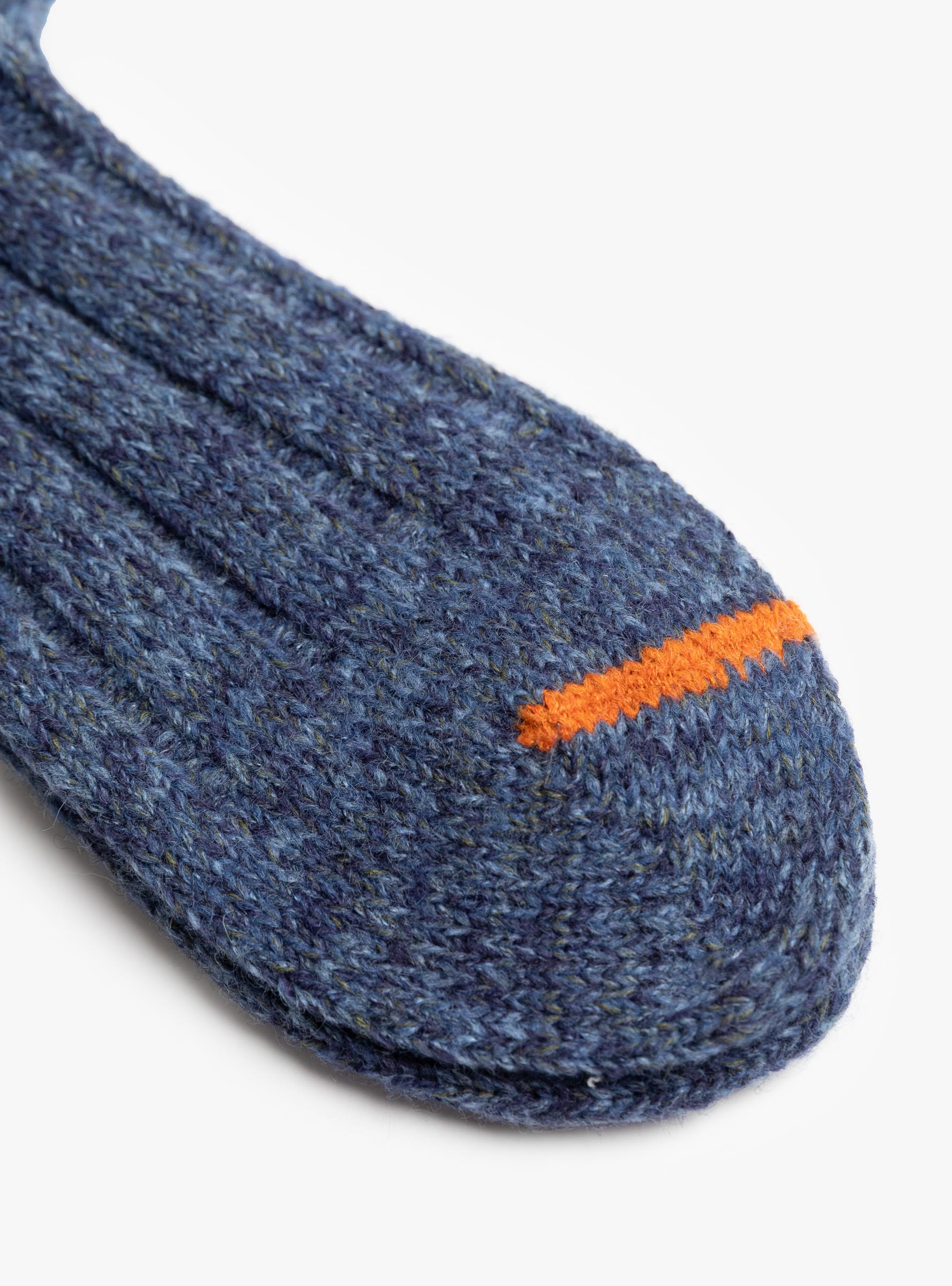 Tam Wool Top Toe Line Socks Navy MAUNA KEA (fabric detail) at Couverture & The Garbstore