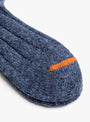 Tam Wool Top Toe Line Socks Navy MAUNA KEA (fabric detail) at Couverture & The Garbstore