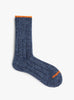 Tam Wool Top Toe Line Socks Navy MAUNA KEA (top view) at Couverture & The Garbstore