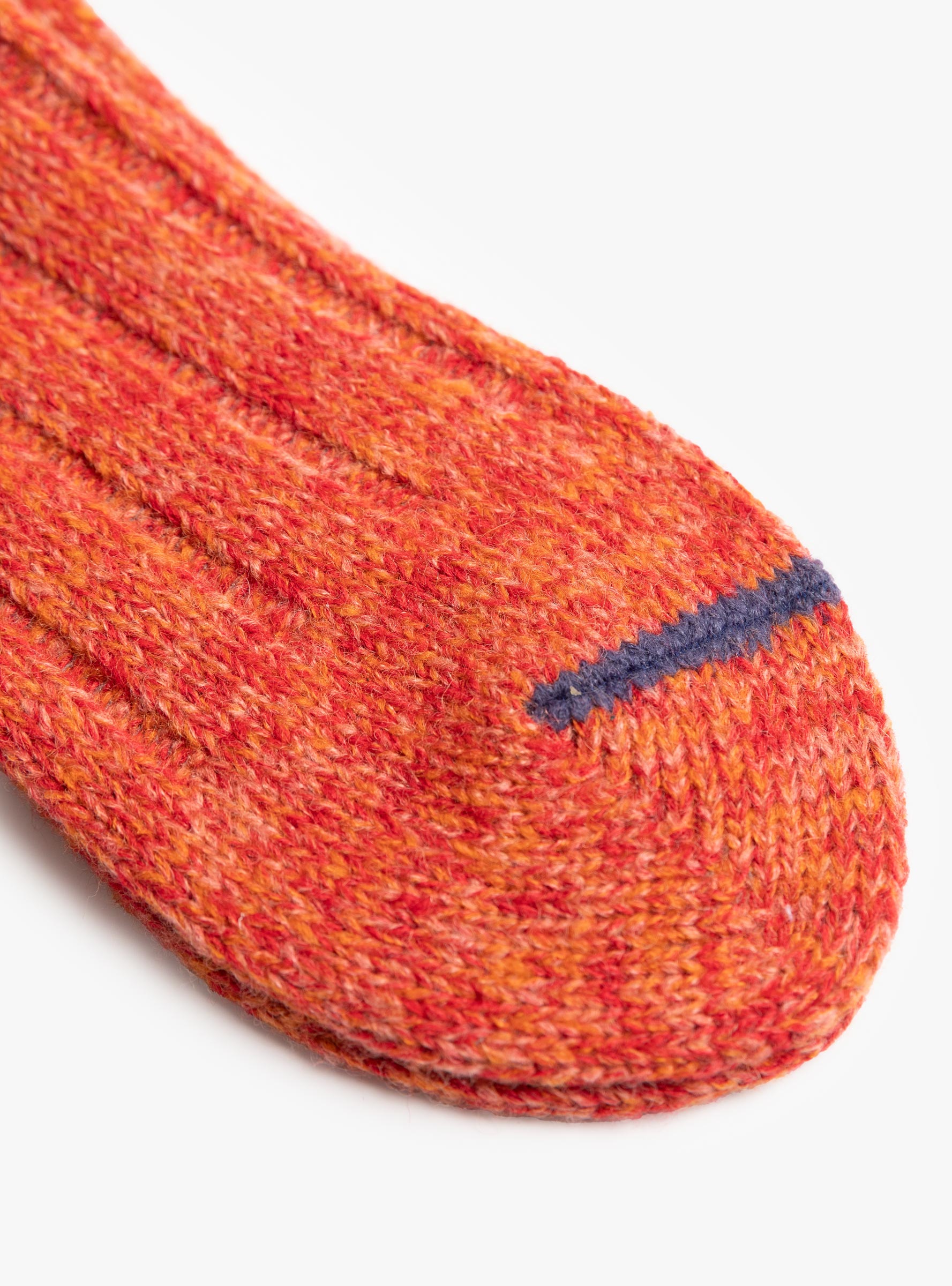 Tam Wool Top Toe Line Socks Orange MAUNA KEA (fabric detail) at Couverture & The Garbstore