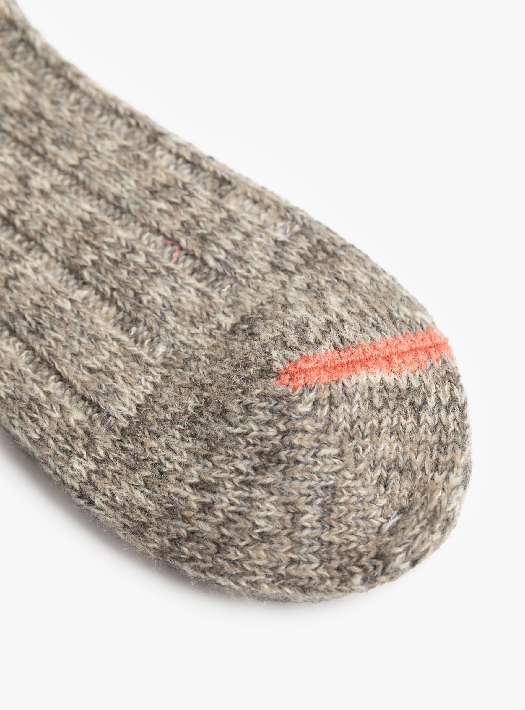 Tam Wool Top Toe Line Socks Grey MAUNA KEA (fabric detail) at Couverture & The Garbstore