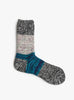Twister Rib Panel-Design Socks Black MAUNA KEA (top view) at Couverture & The Garbstore