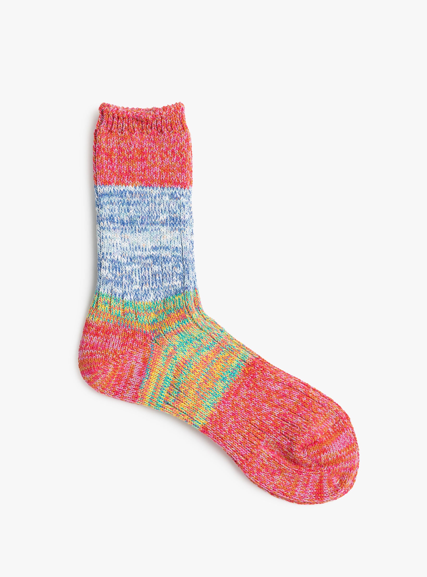 Twister Rib Panel-Design Socks Pink MAUNA KEA (top view) at Couverture & The Garbstore