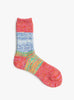 Twister Rib Panel-Design Socks Pink MAUNA KEA (top view) at Couverture & The Garbstore