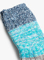 Twister Rib Panel-Design Socks Blue MAUNA KEA (fabric detail) at Couverture & The Garbstore