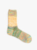 Twister Rib Panel-Design Socks Yellow MAUNA KEA (top view) at Couverture & The Garbstore