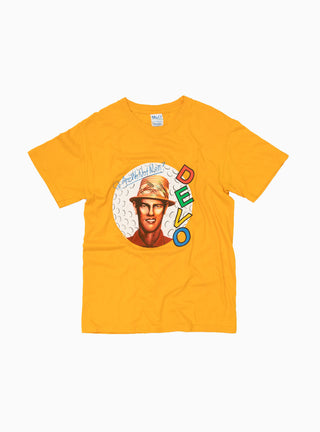 '90s Devo Q: Are We Not Men? T-shirt Yellow by Unified Goods | Couverture & The Garbstore