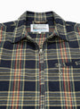 Grande Zip Shirt Midnight Blue Check At Couverture & The Garbstore By Garbstore Close up Shot