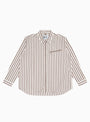 Grande Zip Shirt Brick Stripe At Couverture & The Garbstore By Garbstore Front Shot