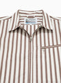 Grande Zip Shirt Brick Stripe At Couverture & The Garbstore By Garbstore Close up Shot
