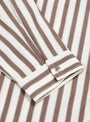 Grande Zip Shirt Brick Stripe At Couverture & The Garbstore By Garbstore Close up Shot 2