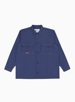 Royal blue shirt with contrast chest embroidery
