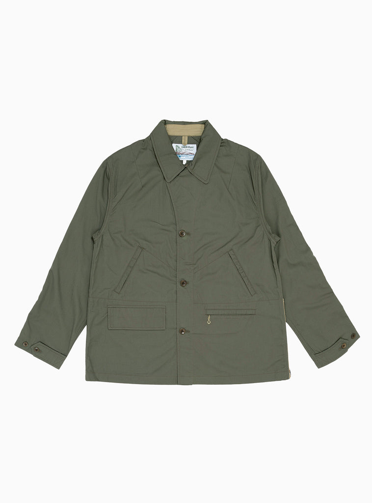 Angler Jacket Olive At Couverture & The Garbstore By Garbstore Front Shot