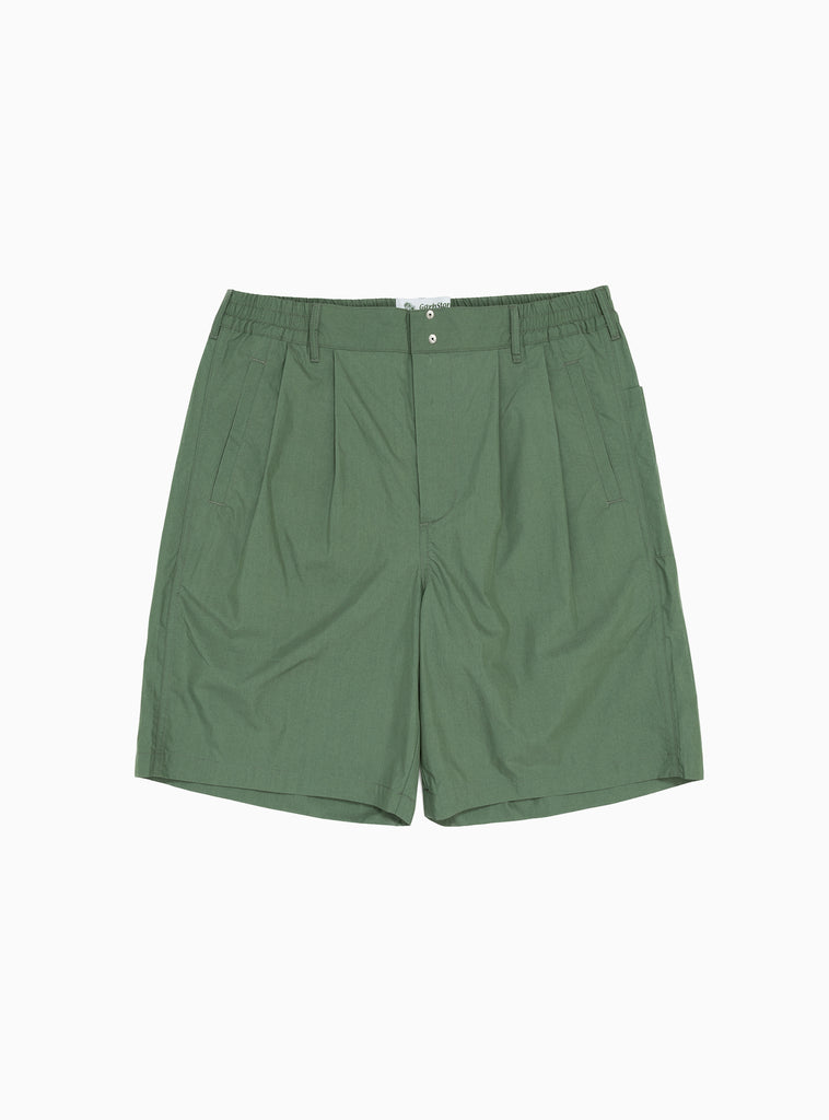 Wide Easy Shorts Cedar Green At Couverture & The Garbstore By Garbstore Front Shot