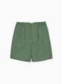 Wide Easy Shorts Cedar Green At Couverture & The Garbstore By Garbstore Front Shot
