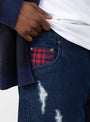 Secret Baggy Denim Pants Indigo by Dime at Couverture and The Garbstore pocket close up 