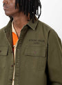 Country Men Military Overshirt Olive one of these days on model 