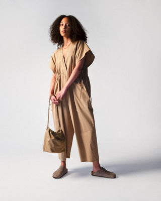 Gathered Square Bucket Bag Tan by Modern Weaving | Couverture & The Garbstore