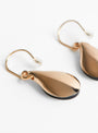 Gold Plated Flat Oval Stone Earrings Onyx from Helena Rohner at Couverture & The Garbstore Back 