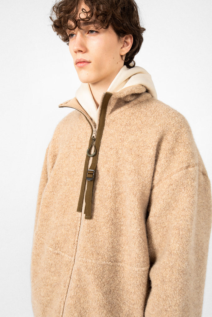 Garbstore Wool Zip Up Fleece Natural