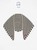 C25 Embroidered Triangle Scarf Black and Beige Stripe from Himalayan Cashmere at Couverture & The Garbstore 
Front 