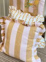 Sirkus Stripe Frill Cushion Yellow & Pink by Projektityyny | Couverture & The Garbstore